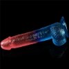Żelowy penis dildo z przyssawką dwukolorowy 22 cm